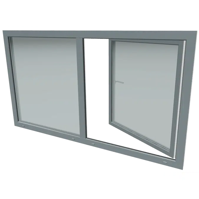 S 9000 Two part window with turn and tilt window and fixed glazing
