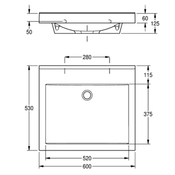 QUADRO single washbasin ANMW410