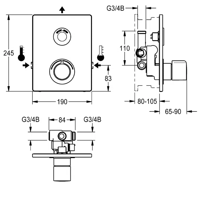 F5E Electronic thermostatic mixer F5ET2040