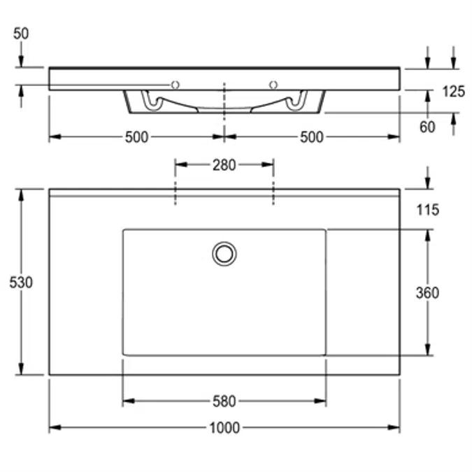 QUADRO single washbasin ANMW417