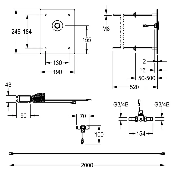F5E Electronic shower fitting F5EV2006