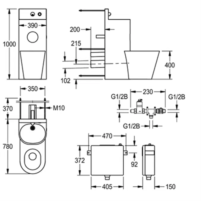 HEAVY-DUTY WC washbasin combination HDTX805M
