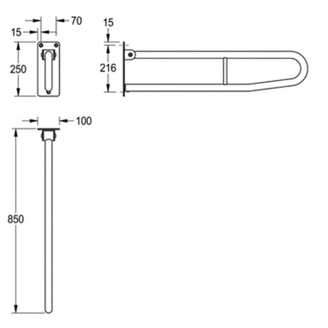 CONTINA hinged grab rail CNTX73B