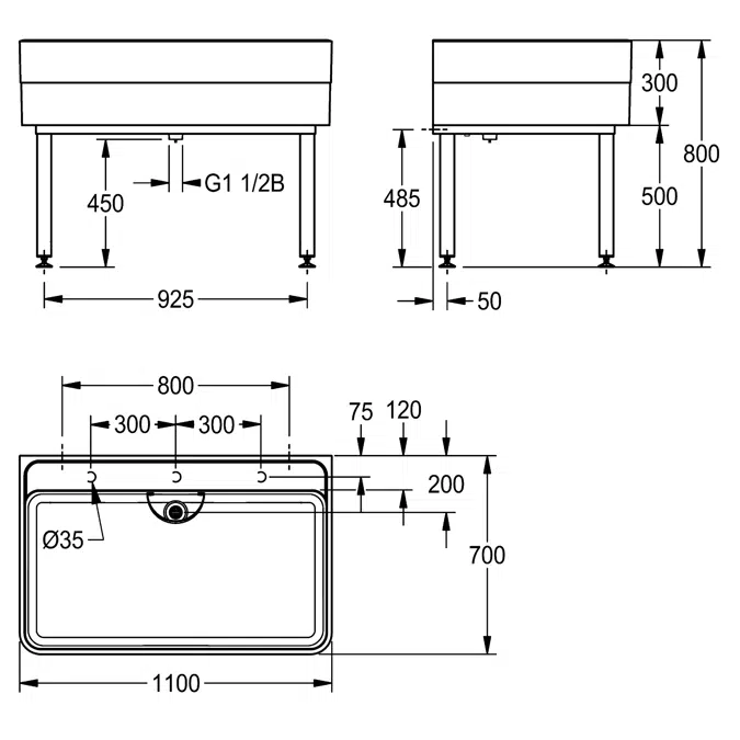 Workroom sink SIRW770