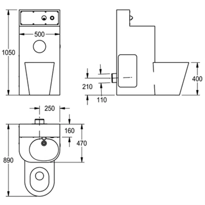 HEAVY-DUTY WC washbasin combination HDTX815M