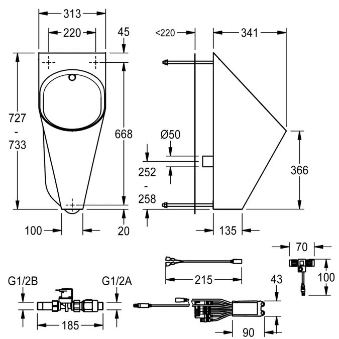 HEAVY-DUTY URINAL HDTX538RS