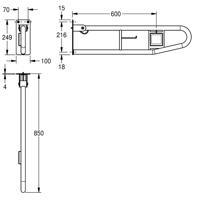 CONTINA foldable grab CNTX72F-R