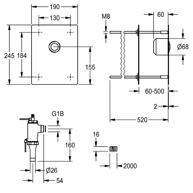 F3S WC flushing valve F3SF4001