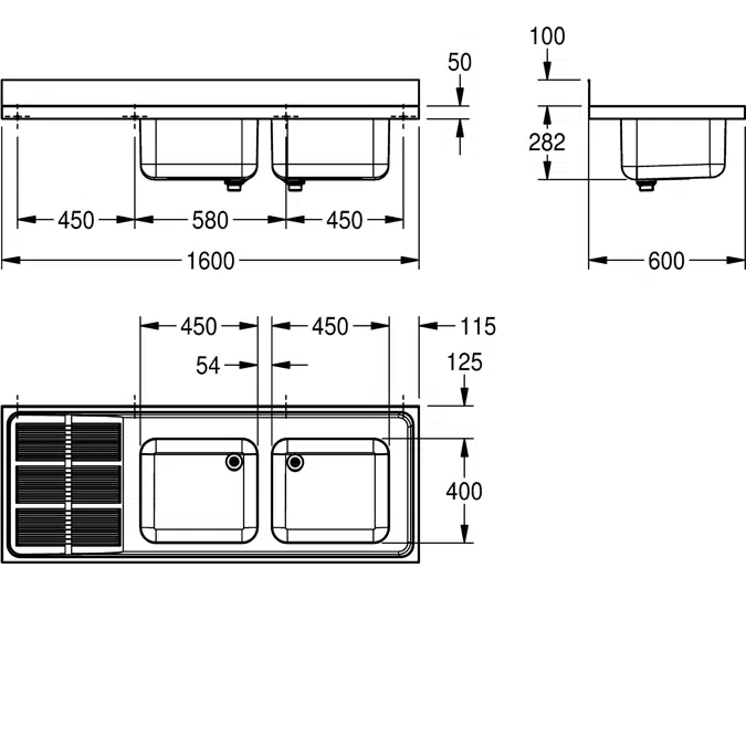 MAXIMA Commercial sink MAXS217-160