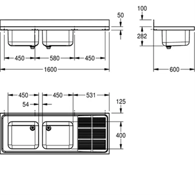 MAXIMA Commercial sink MAXS212-160