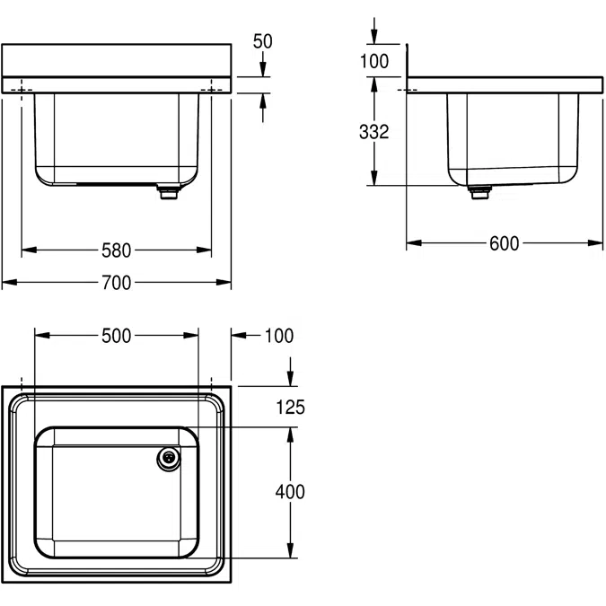 MAXIMA Commercial sink MAXS100-70