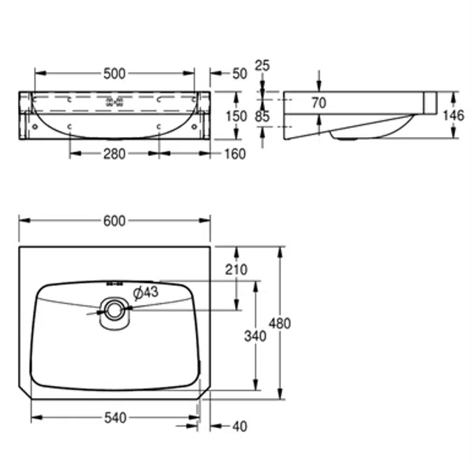 ANIMA washbasin WT600C