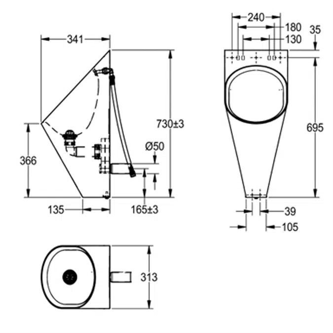 BIM object Urinals CAMPUS urinal CMPX538 KWC Group AG Polantis