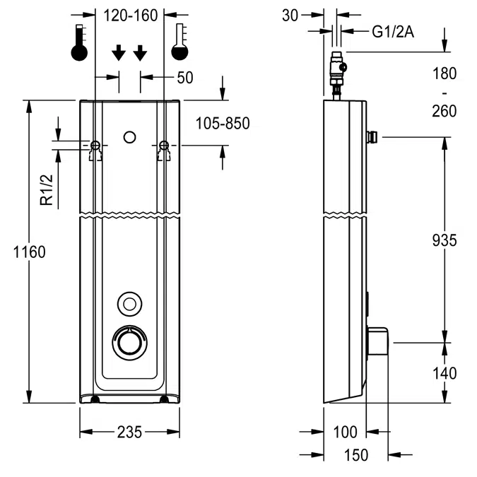 F5E Therm MIRANIT shower panel F5ET2024