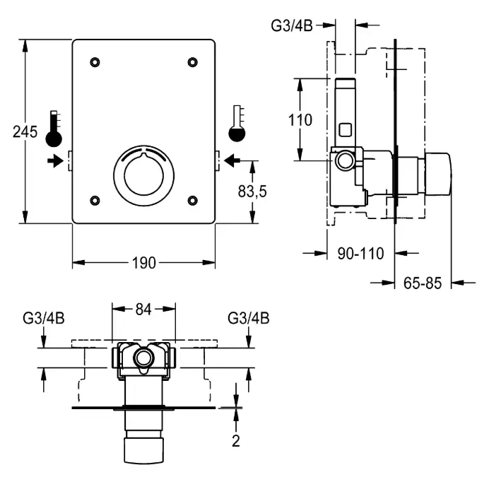 F5S Self-closing shower mixer F5SM2013