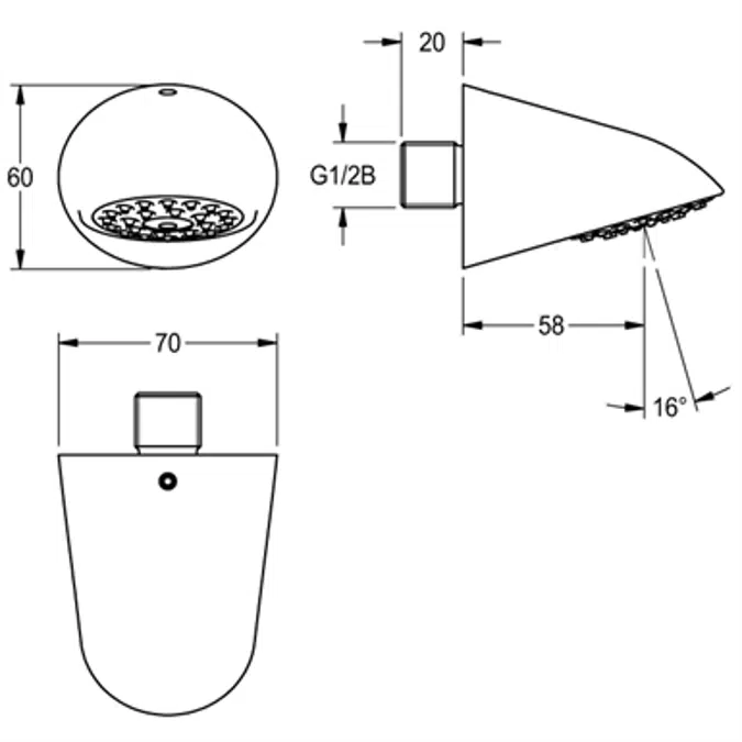 BIM object Showers AQUAJETSlimline shower head AQUA756 KWC Group
