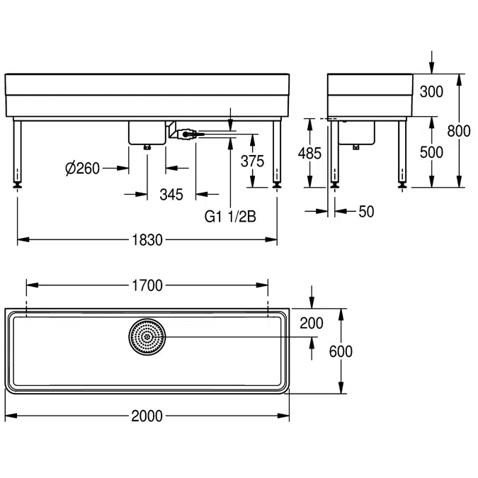 Workroom sink SIRW775