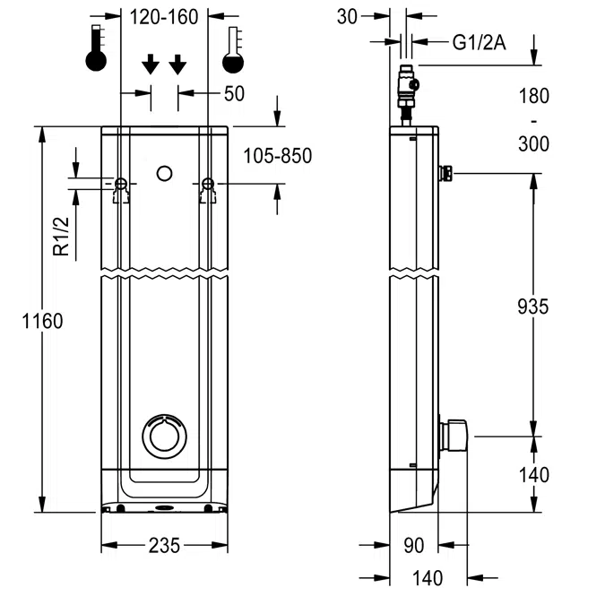F5S Mix stainless steel shower panel F5SM2020
