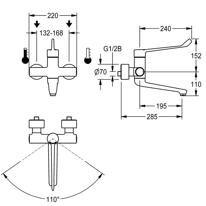 Thermostatic single lever mixer F4LT1025