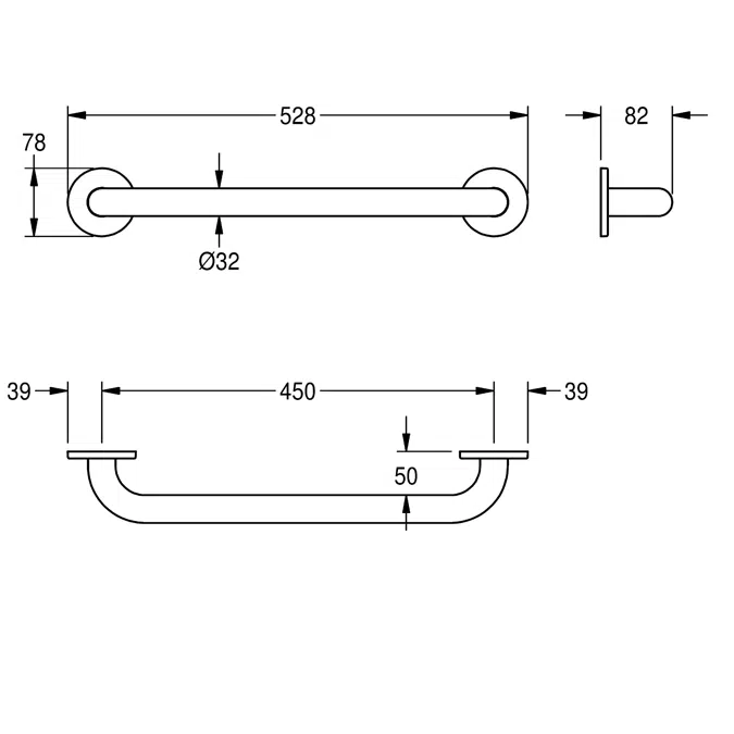 CONTINA grab rail CNTX450W