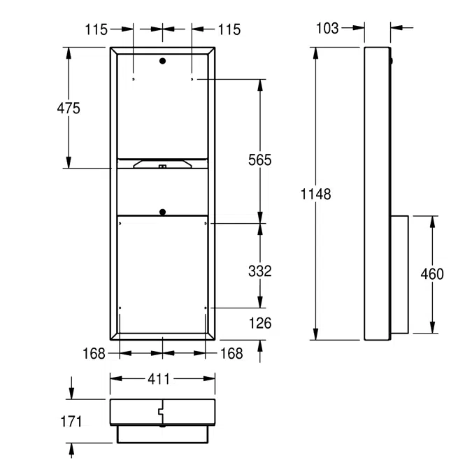 RODAN paper towel/waste bin combination RODX602