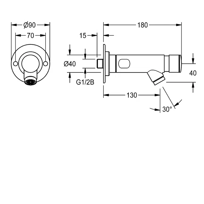 F3S Self-closing bib tap F3SV1011