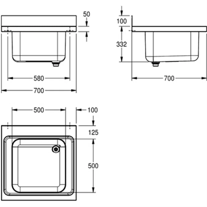 MAXIMA Commercial sink MAXL100-70