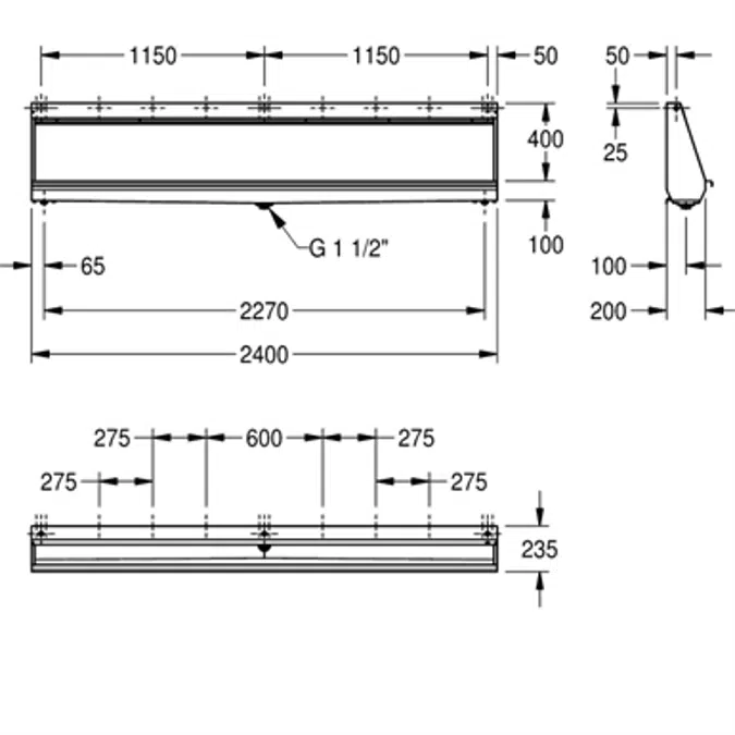 CAMPUS Slab urinal CMPX555