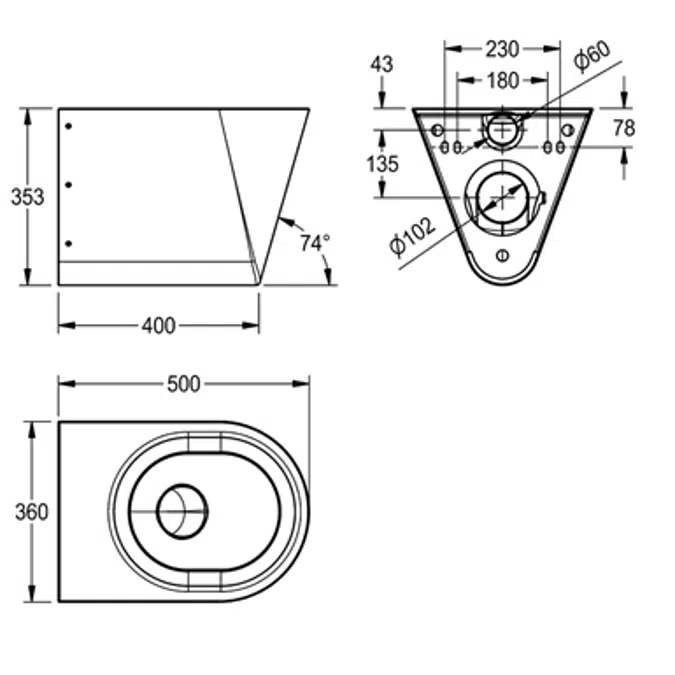 CAMPUS Wall hung WC pan CMPX592