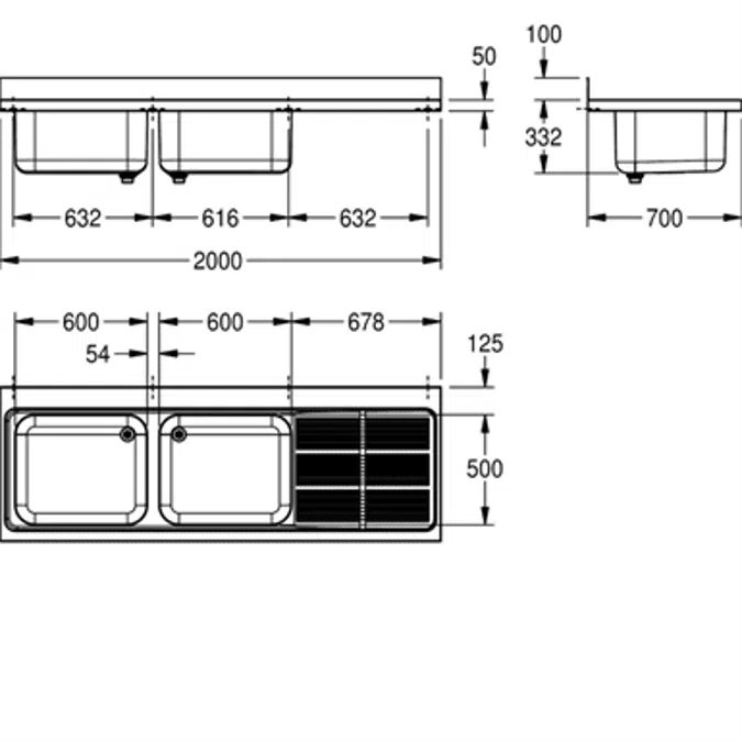 MAXIMA Commercial sink MAXL212-200
