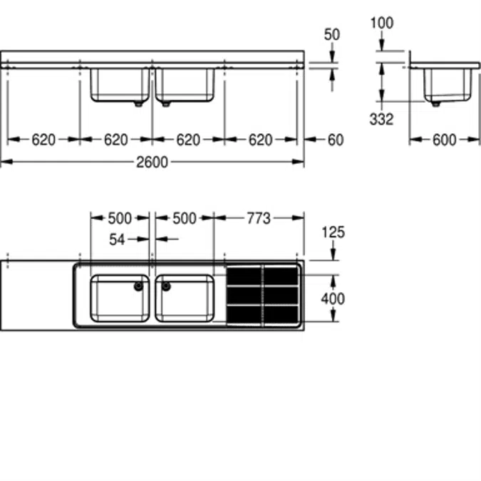 MAXIMA Commercial sink MAXS222-260