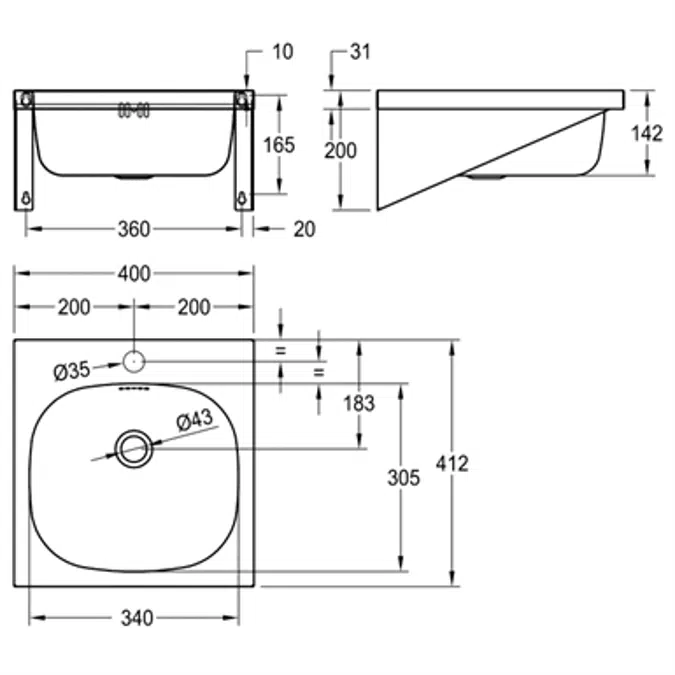 ANIMA single washbasin WT400A-M