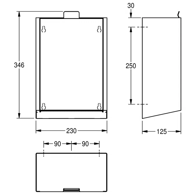 EXOS. hygiene waste bin EXOS611W