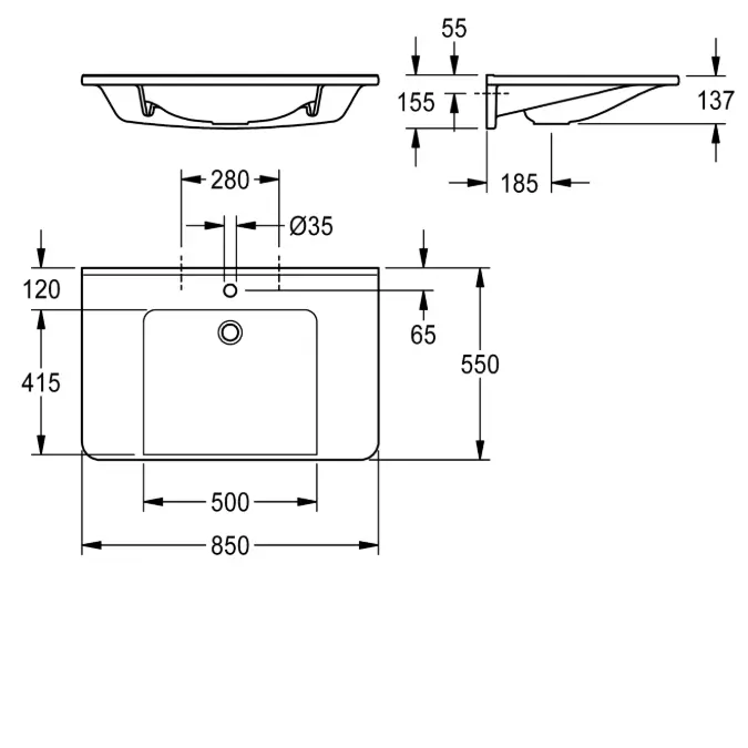 MEDCARE Single washbasin, barrier-free ANMW0056