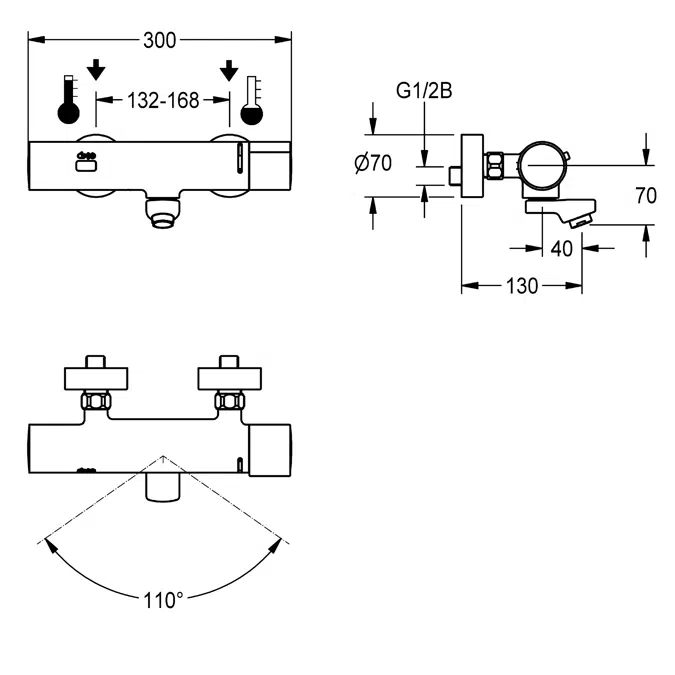 F3E-Therm electronic thermostatic mixer F3ET1001