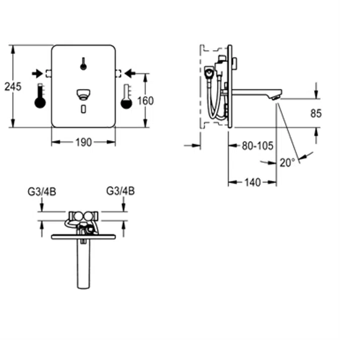 F3E-Mix electronic washbasin mixer F3EM1019
