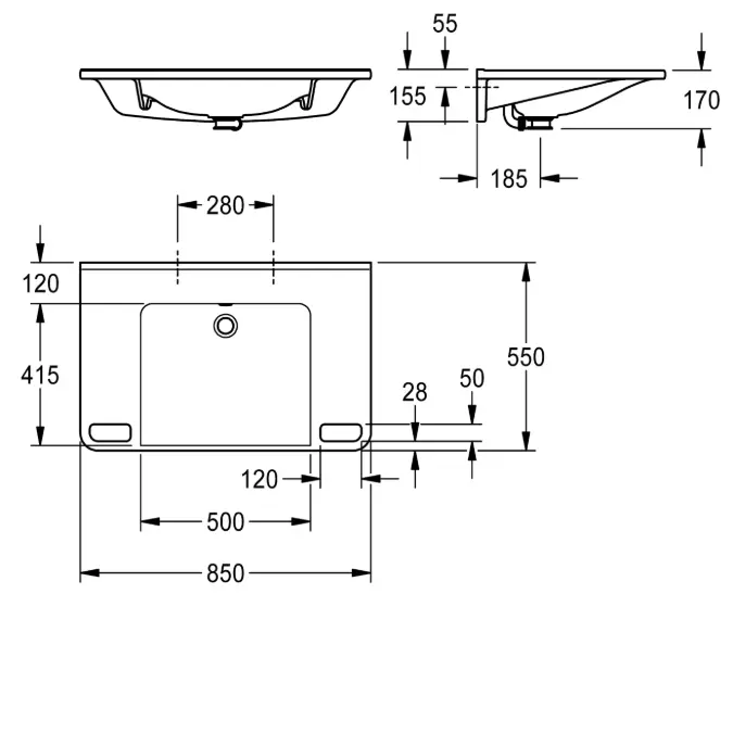 MEDCARE Single washbasin, barrier-free ANMW0049