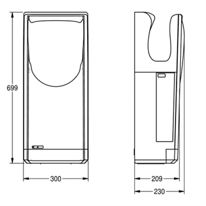 BIM object Hand & Hair Dryers Handsin hand dryer DRYX500N KWC
