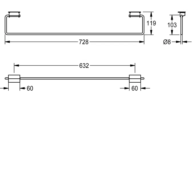 SATURN set of towel rails TB80