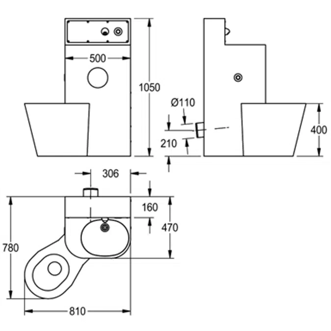 HEAVY-DUTY WC washbasin combination HDTX816L
