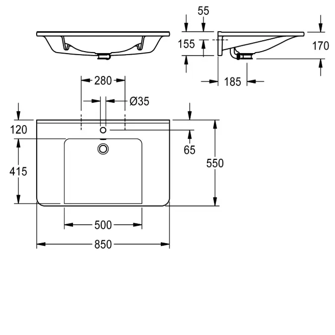 MEDCARE Single washbasin, barrier-free ANMW0054