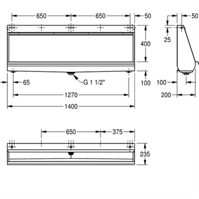 CAMPUS Slab urinal CMPX552