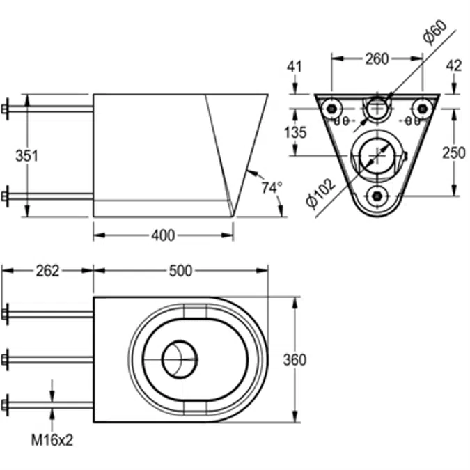 HEAVY-DUTY Wall hung WC pan HDTX592