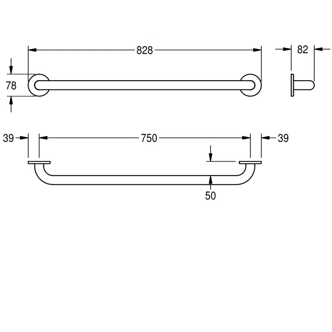 CONTINA grab rail CNTX750W