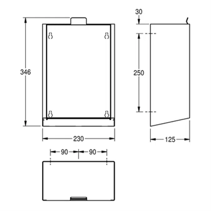 EXOS. hygiene waste bin EXOS611X