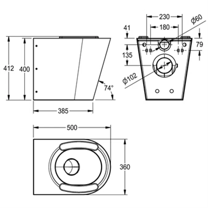 CAMPUS Floor standing WC pan CMPX597S