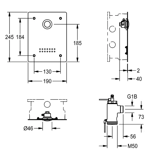 F3S WC flush valve F3SF4002