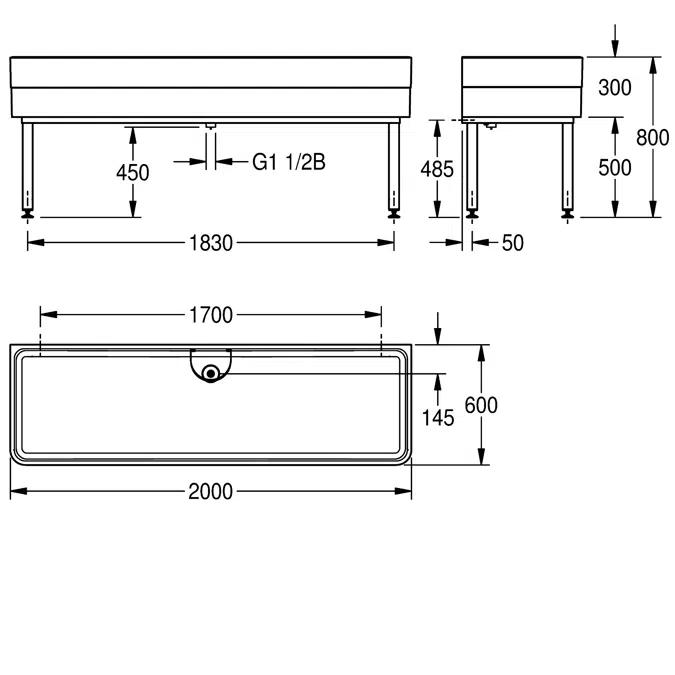 Workroom sink SIRW774