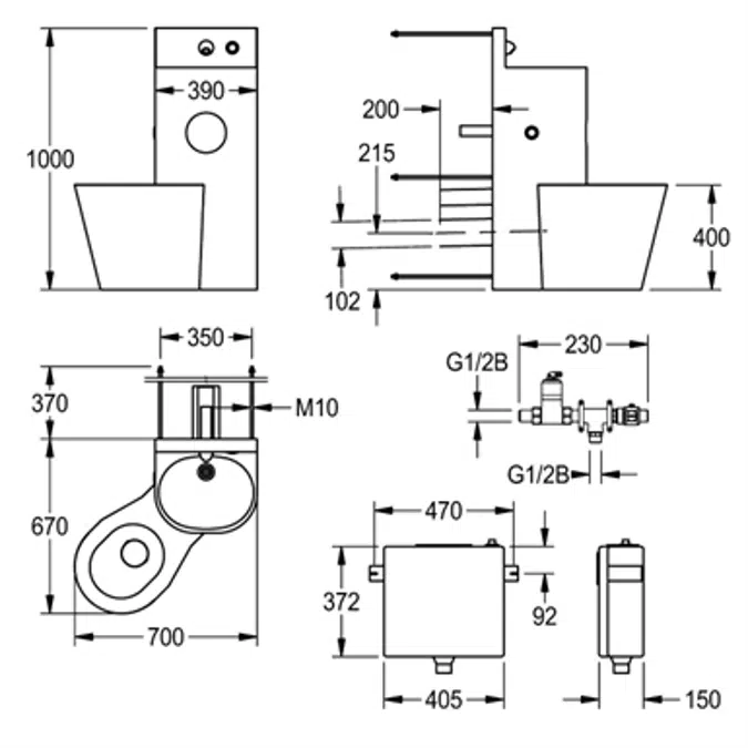 HEAVY-DUTY WC washbasin combination HDTX805L