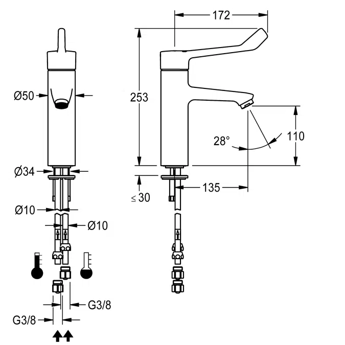 Thermostatic single lever mixer F4LT1011